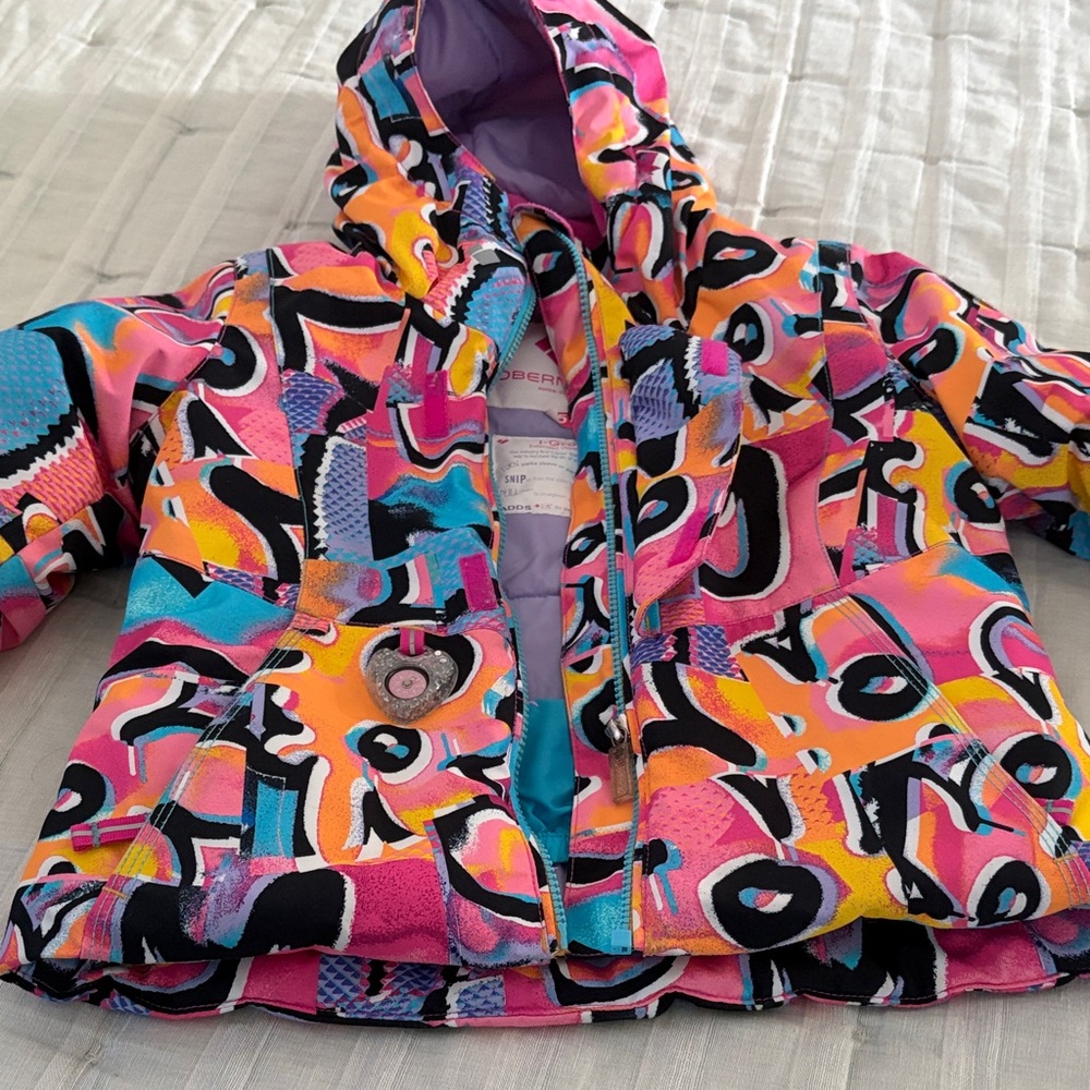 Obermeyer Kids Puffer Jacket - Pink and Orange